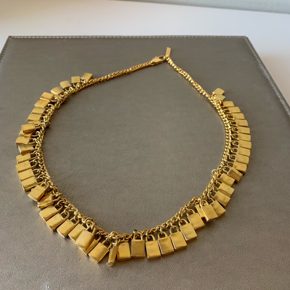 Eddie Borgo Gold Plated Padlock Necklace